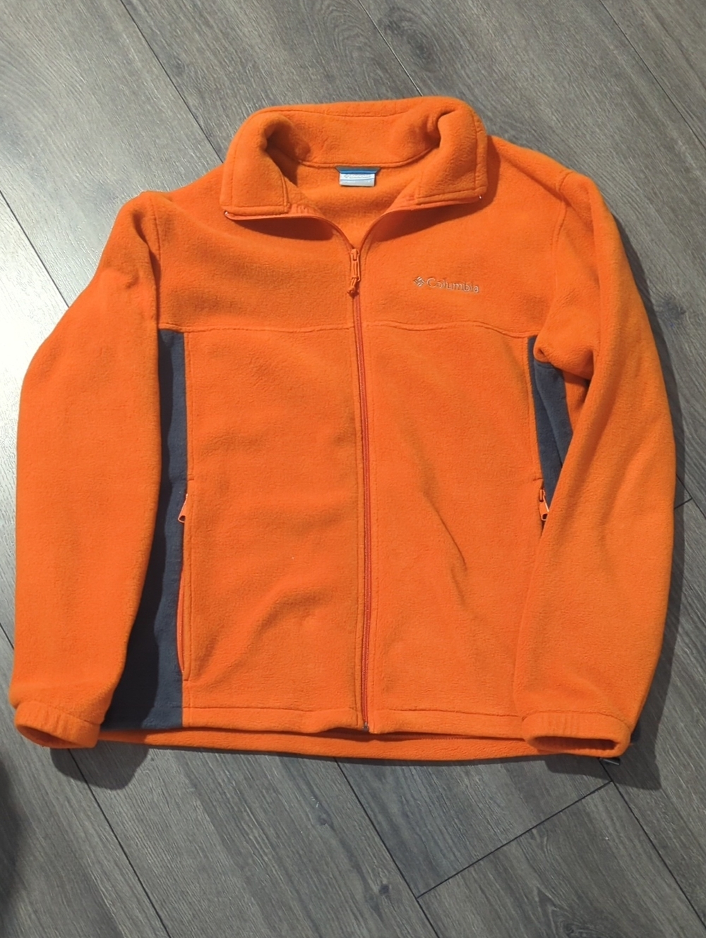 Columbia Orange Fleece Jacket with Pockets - Full Zip